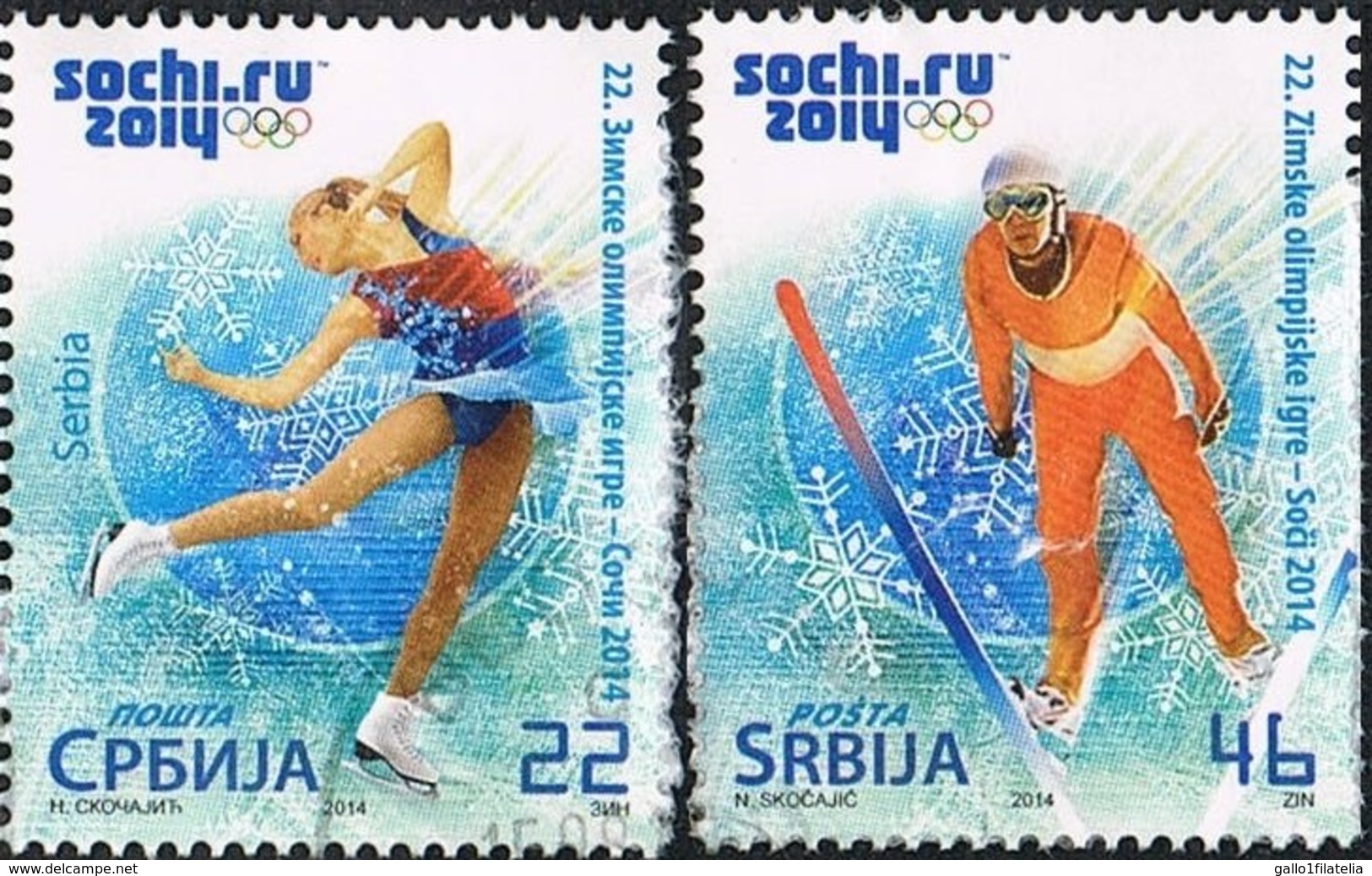 2014 - SERBIA - GIOCHI OLIMPICI INVERNALI DI SOCHI / SOCHI WINTER OLYMPIC GAMES - USATO / USED - Serbia