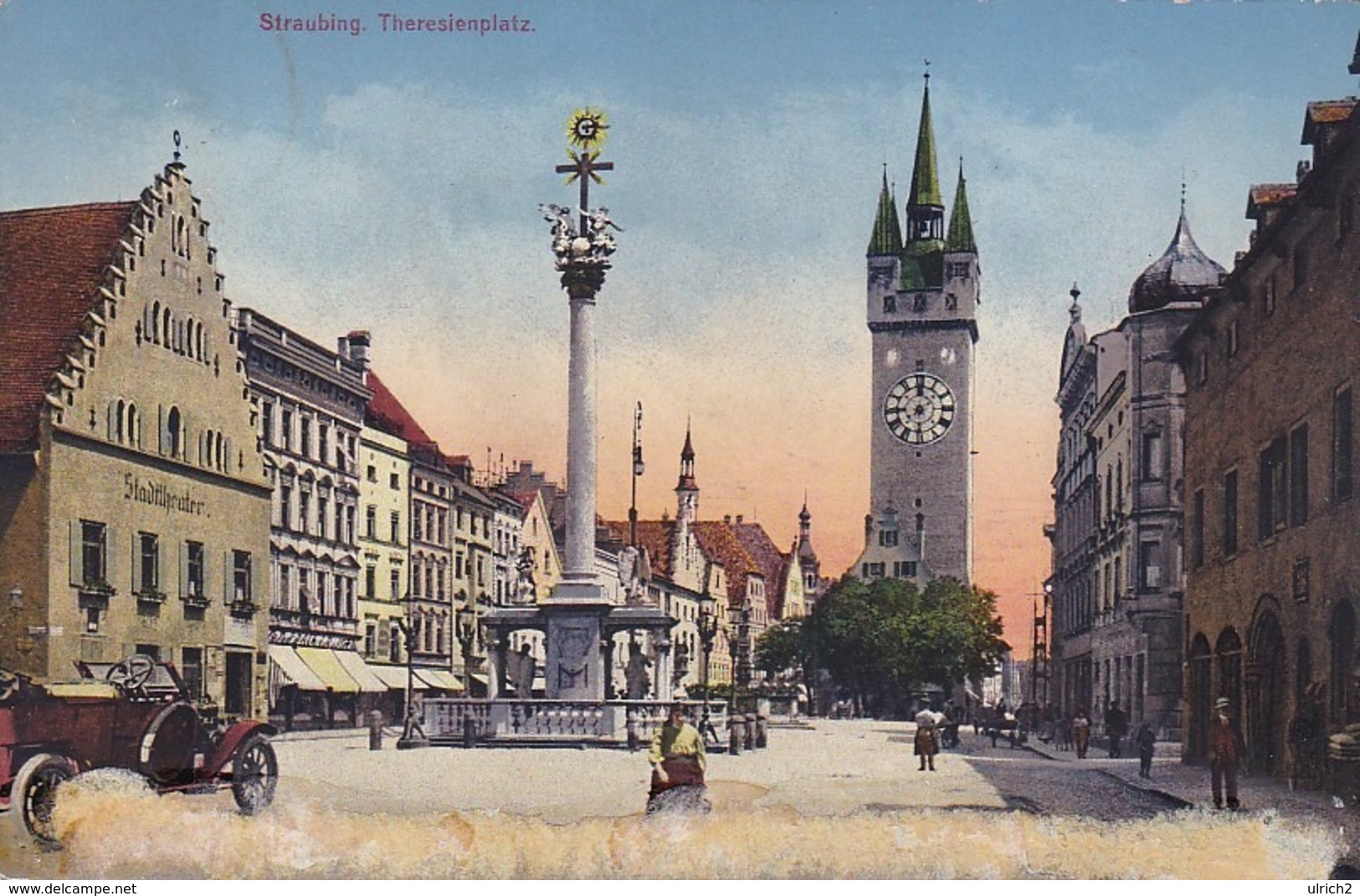 AK Straubing - Theresienplatz - 1919 (44013) - Straubing