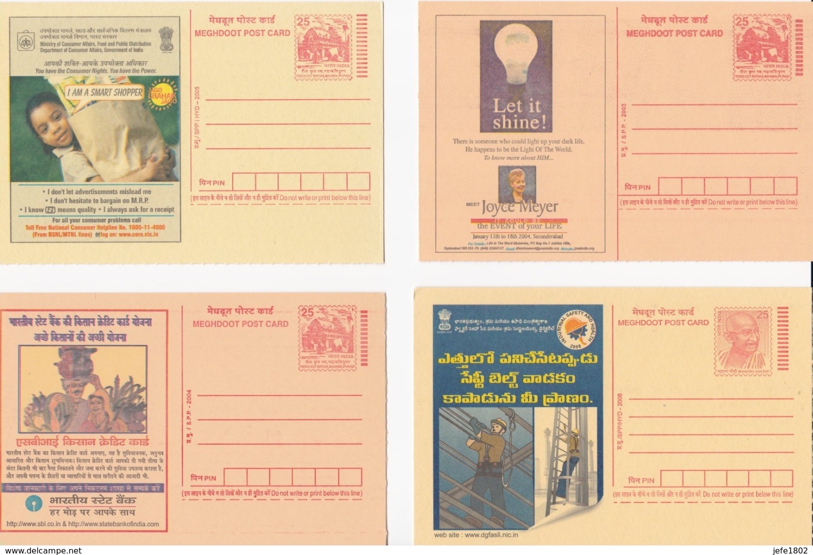 India - Postal Stationery - Cartes Postales