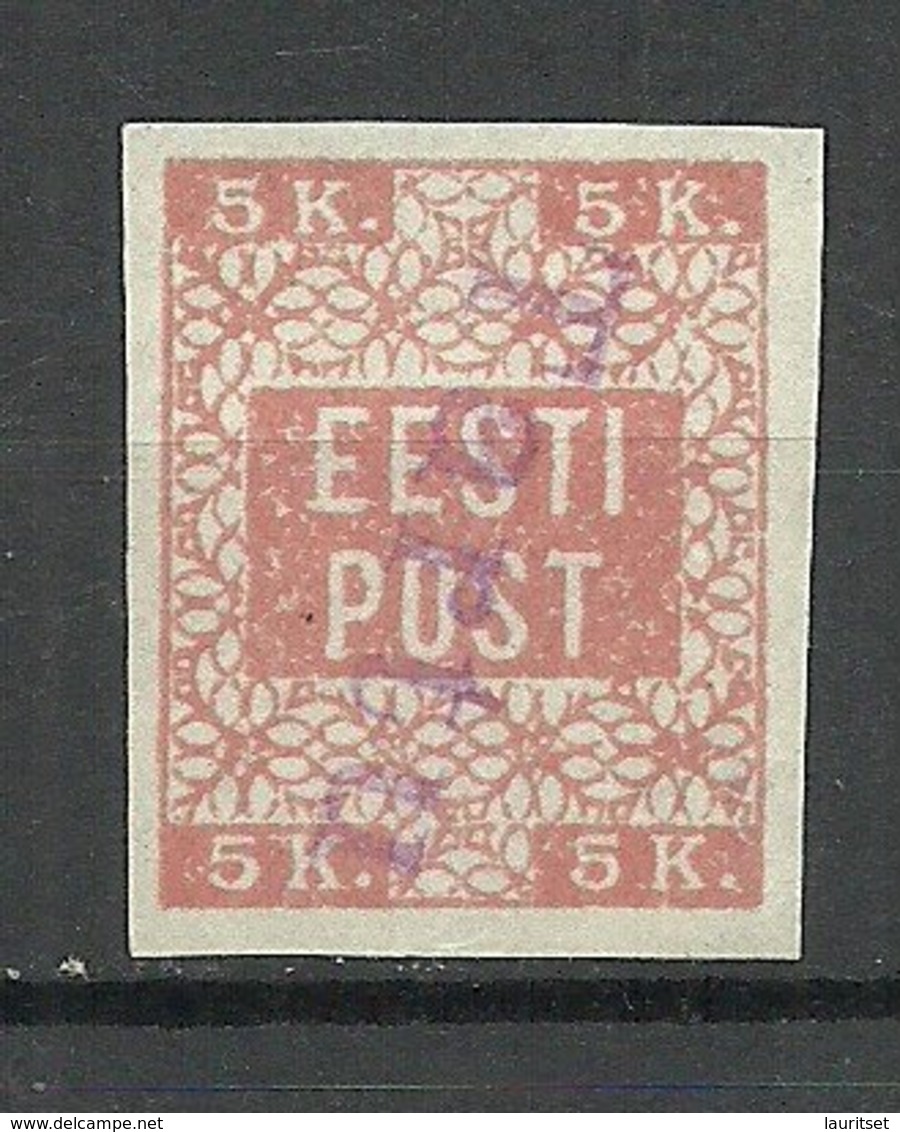 ESTLAND Estonia 1918 TARTU Provisional Line Cancel On Michel 1 - Estland