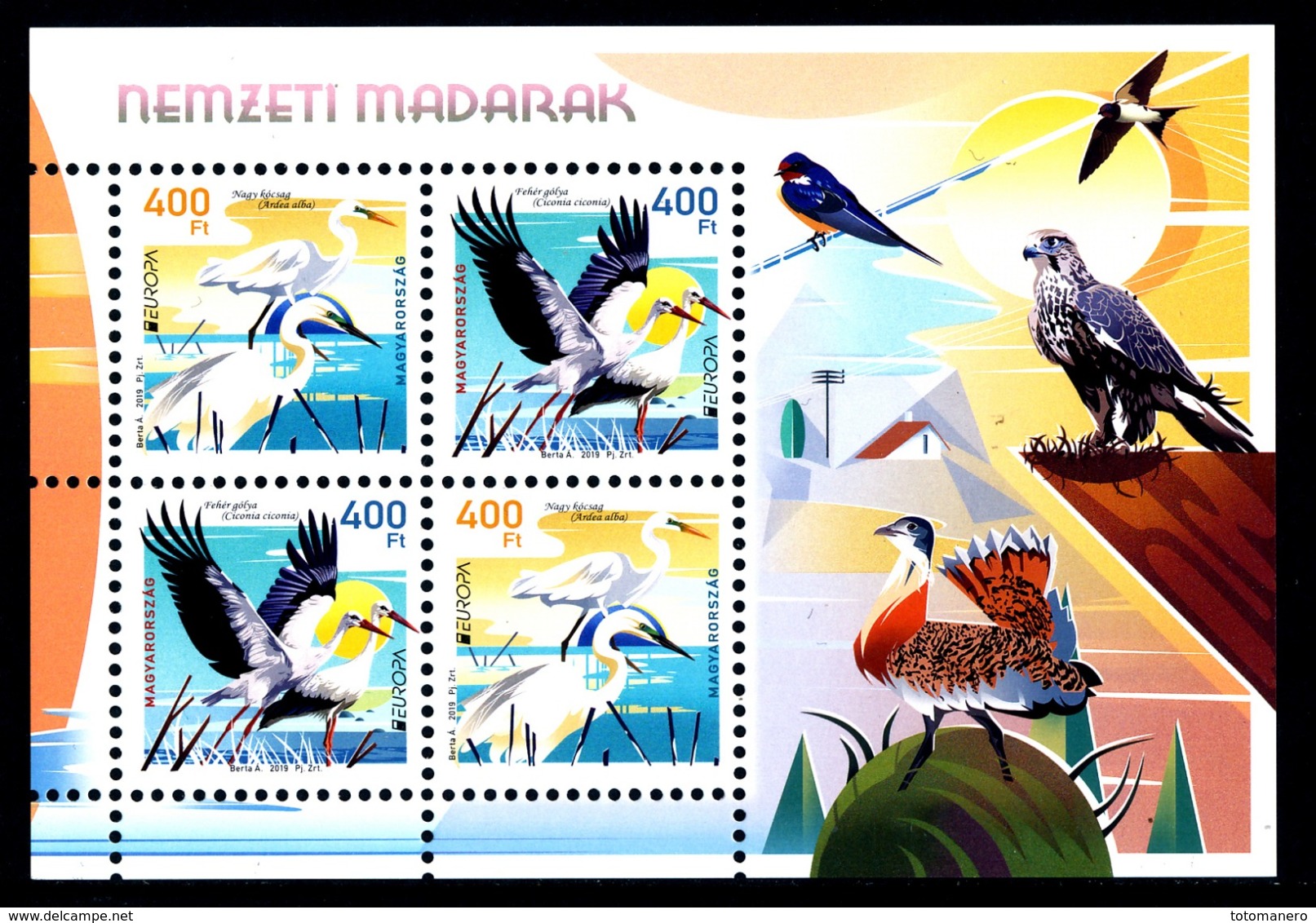 HUNGARY/Ungarn Magyar EUROPA 2019 "National Birds" Minisheet** - 2019