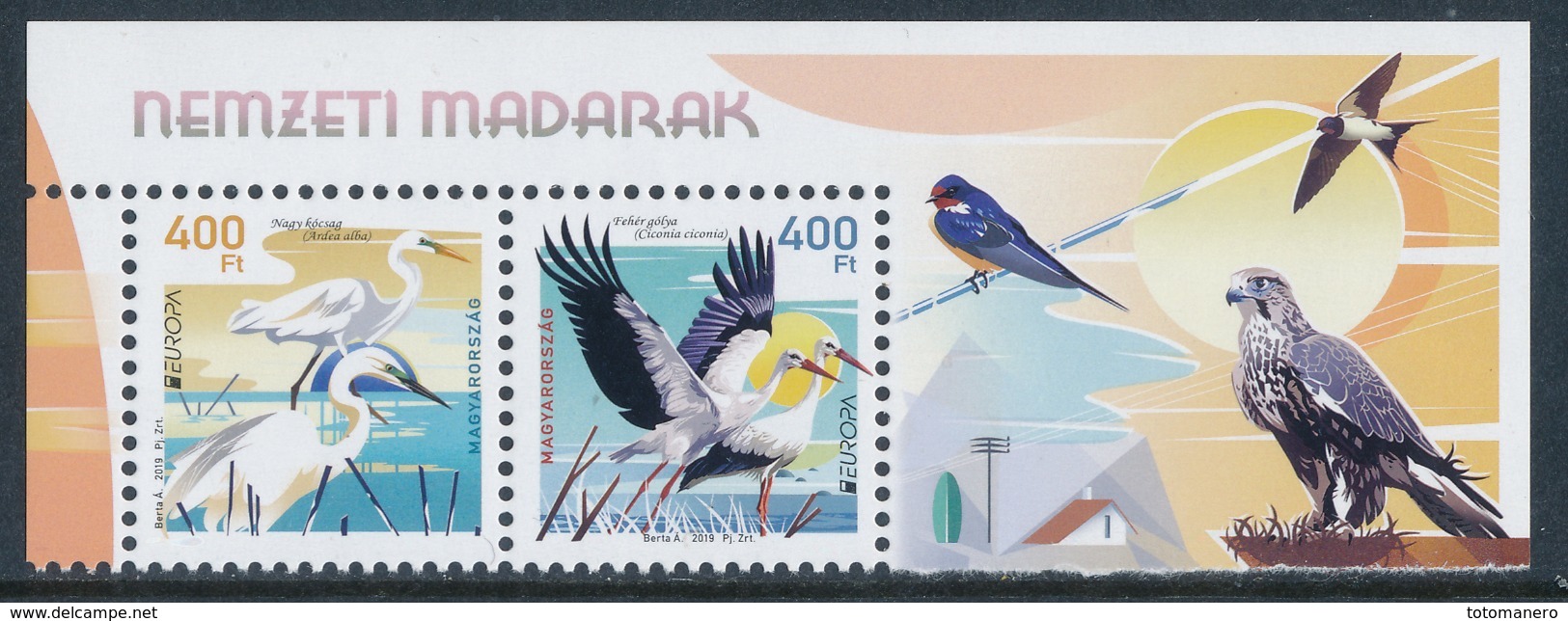 HUNGARY/Ungarn Magyar EUROPA 2019 "National Birds" Set Of 2v** - 2019