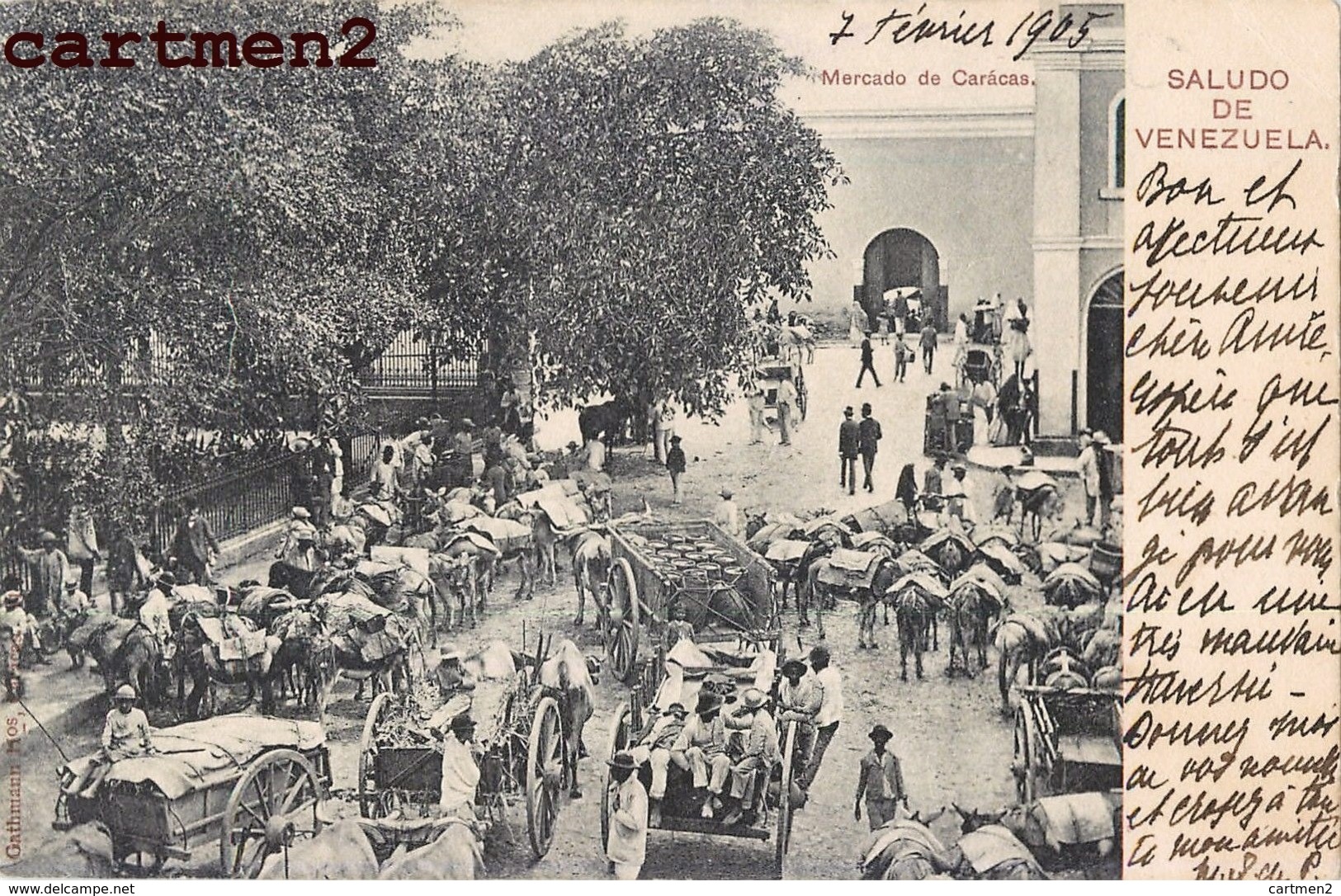 SALUDO DE VENEZUELA MERCADO DE CARACAS 1900 - Venezuela