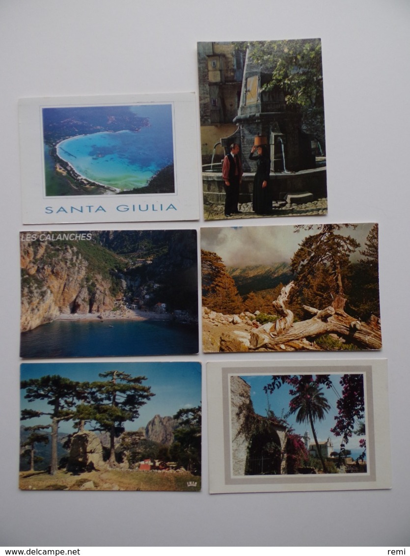 CORSE Santa-Giulia Groupe Folklorique A.Manella Calanches Vergio Bavelle Eglise Latine Lot De 6 Cartes Postales - Corse