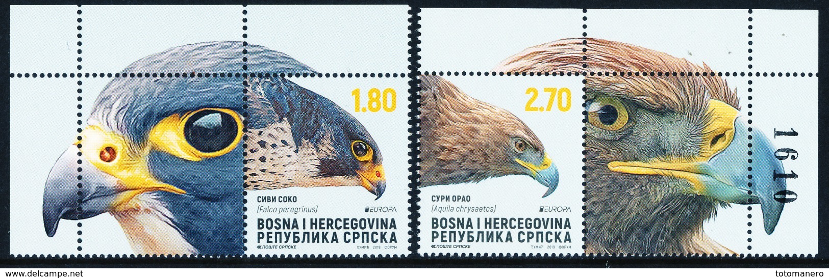 BOSNIA/Bosnien Serbische Rep.SRPSKA EUROPA 2019 "National Birds" Set Of 2v**Label - 2019