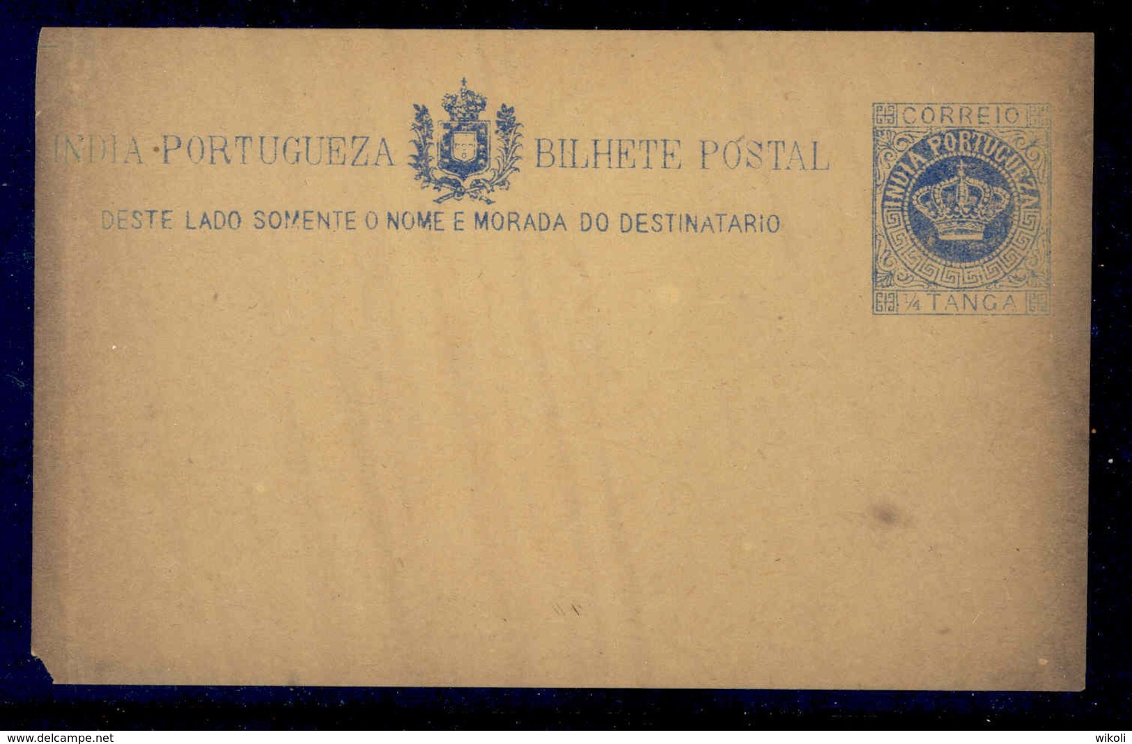 ! ! Portuguese India - 1882 Stationery Postal Card - Mint - India Portoghese