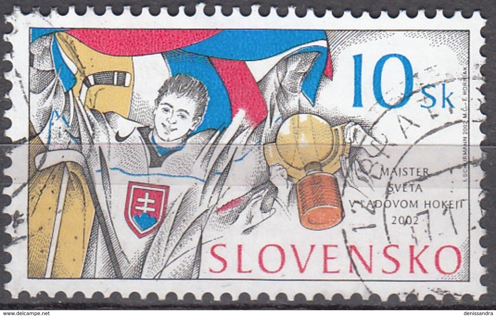 Slovensko 2002 Michel 432 O Cote (2009) 0.60 Euro Hockey Sur Glace Cachet Rond - Used Stamps