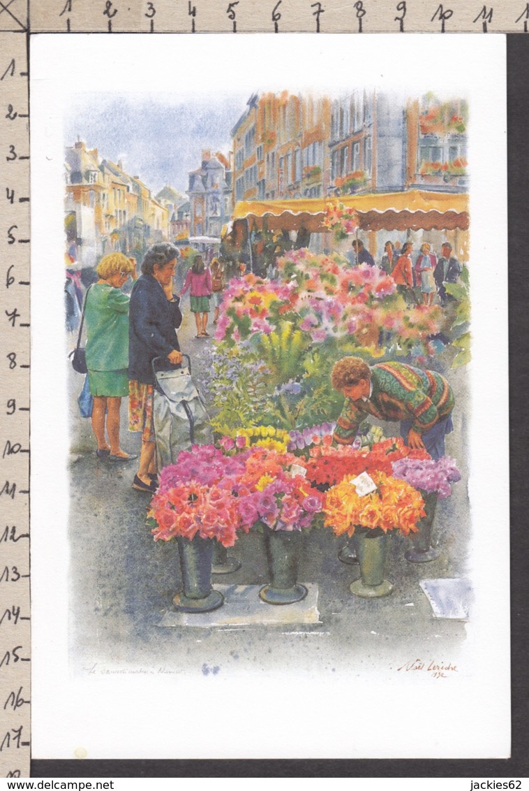 94027GF/ Illustrateur Noël LERICHE, *Namur, Marché Aux Fleurs Place De L'Ange* - Sonstige & Ohne Zuordnung