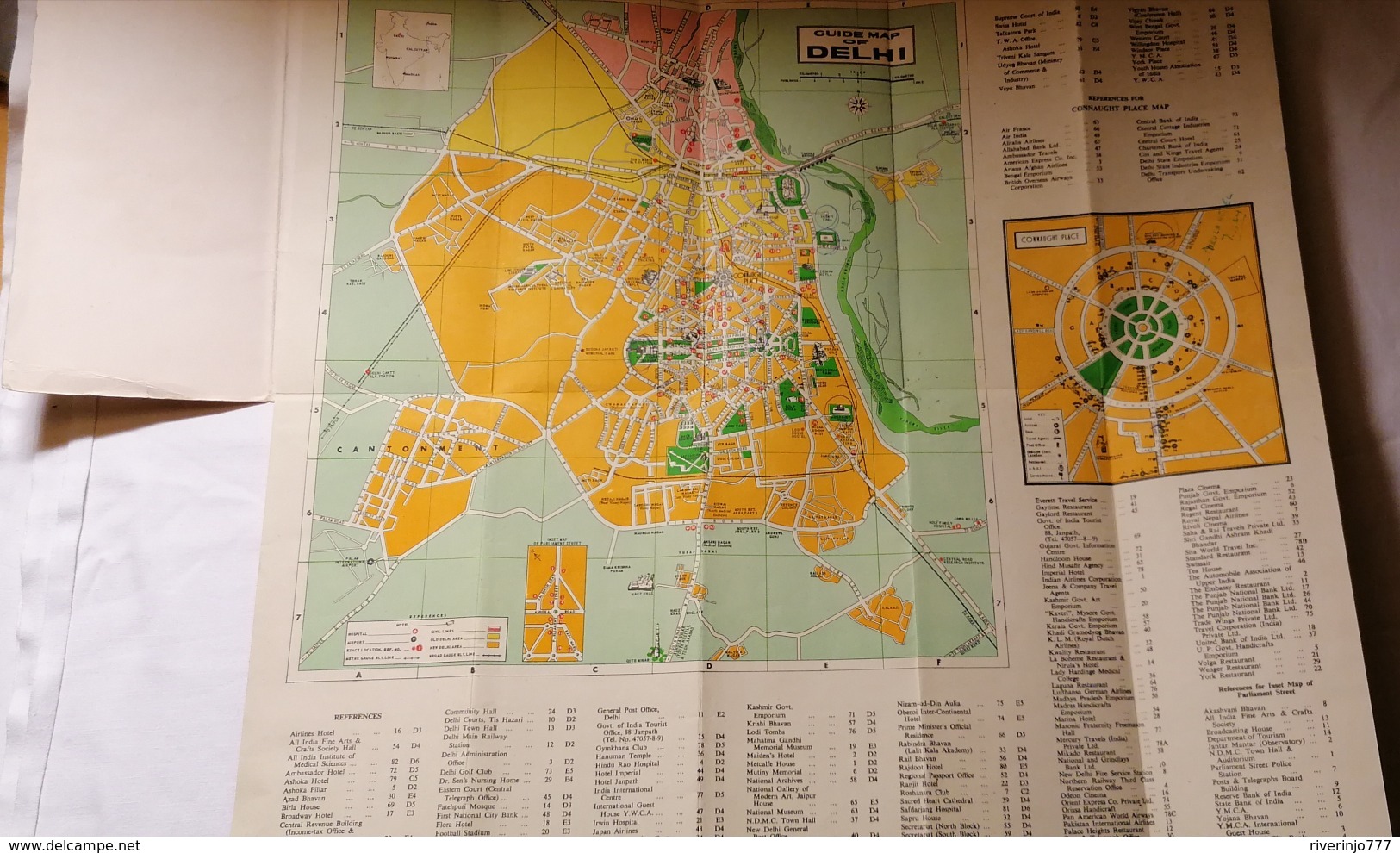 OLD PROSPEKT GUIDE VERY + LARGE MAP OF NEW DELHI INDIA BROCHURE 1967. - Other & Unclassified