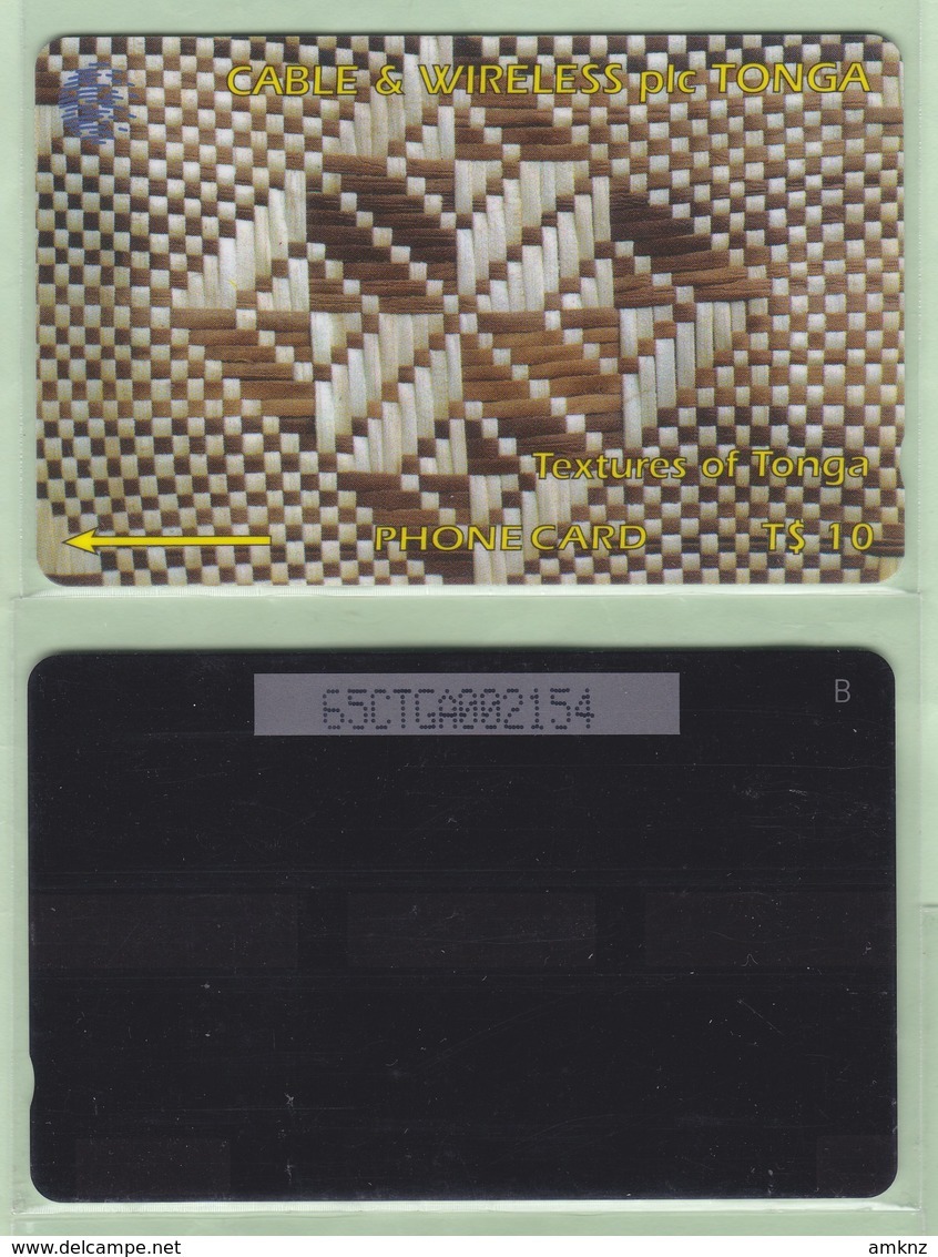 Tonga - 1995 Second Issue - Textures - $$10 White & Brown  - TON-5a - "65CTGB" - VFU - Tonga