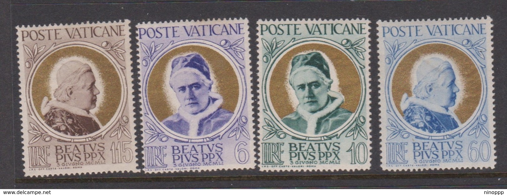 Vatican City S 156-159 1951 Popw Pius X Beatification,mint Hinged - Unused Stamps