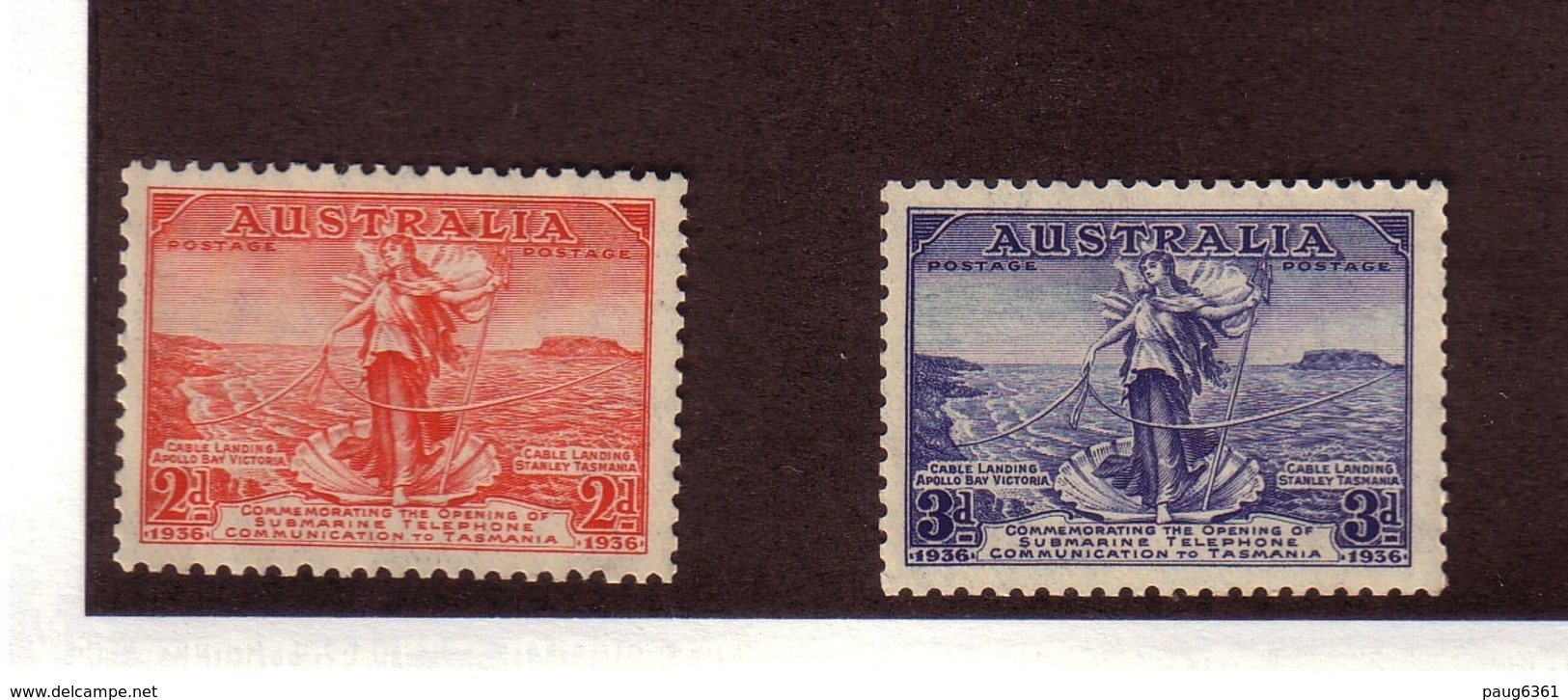 AUSTRALIE 1936 CABLE TELEPHONIQUE YVERT N°105/06 NEUF MNH** - Mint Stamps