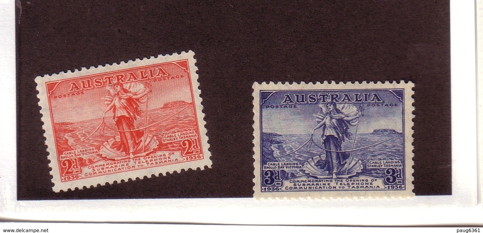 AUSTRALIE 1936 CABLE TELEPHONIQUE YVERT N°105/06 NEUF MNH**/MH* - Neufs