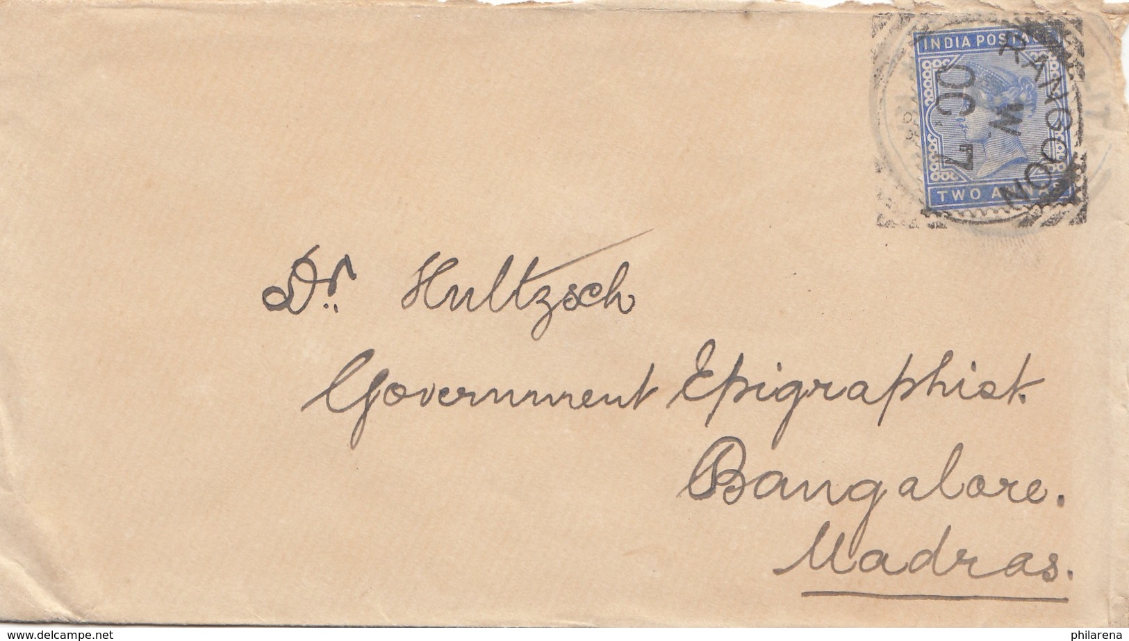 India: Letter Rangoon To Bangalore - Sonstige & Ohne Zuordnung