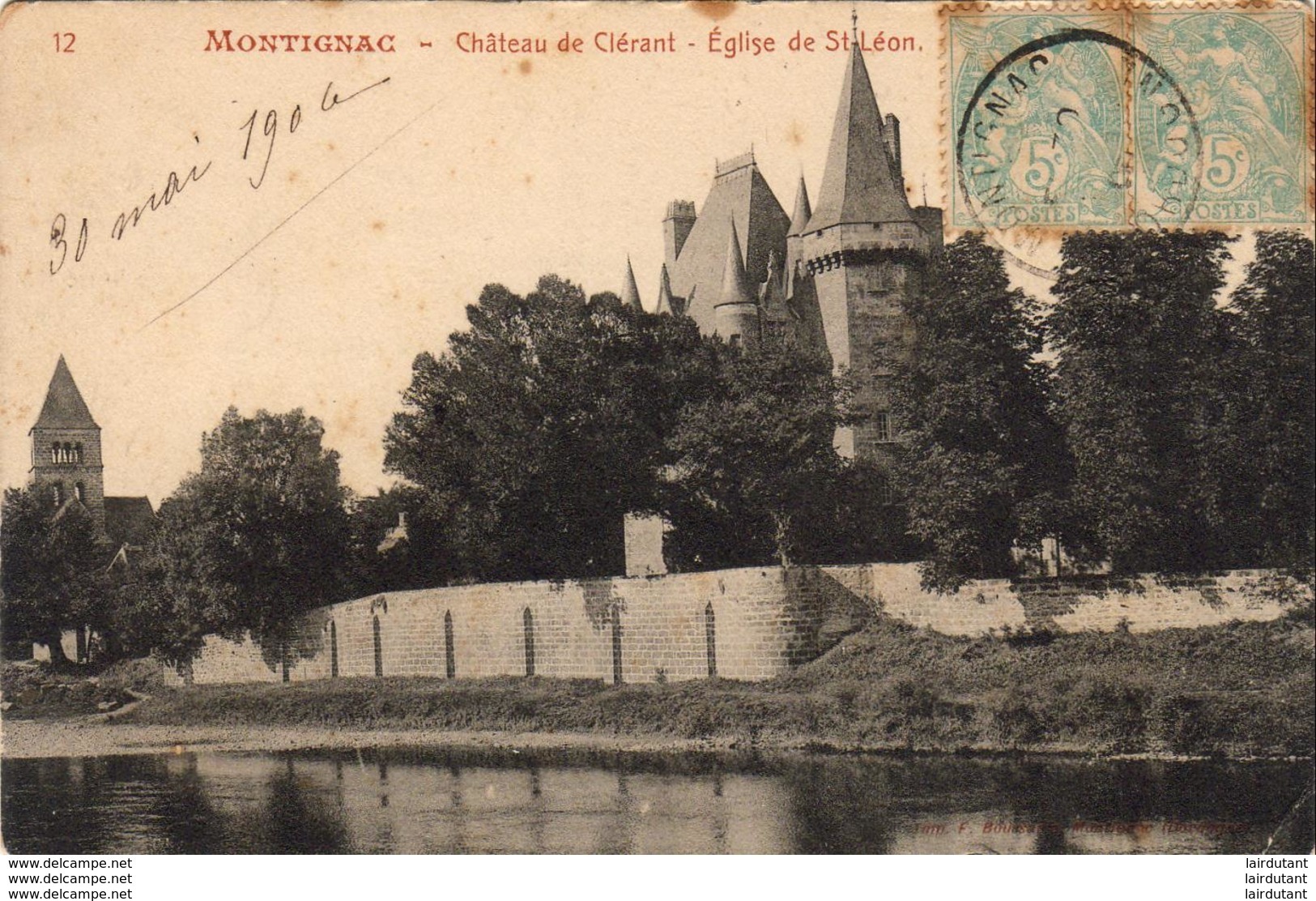 D24  MONTIGNAC ( SUR VEZERE )  Château De Clérant - Eglise De St Léon - Autres & Non Classés