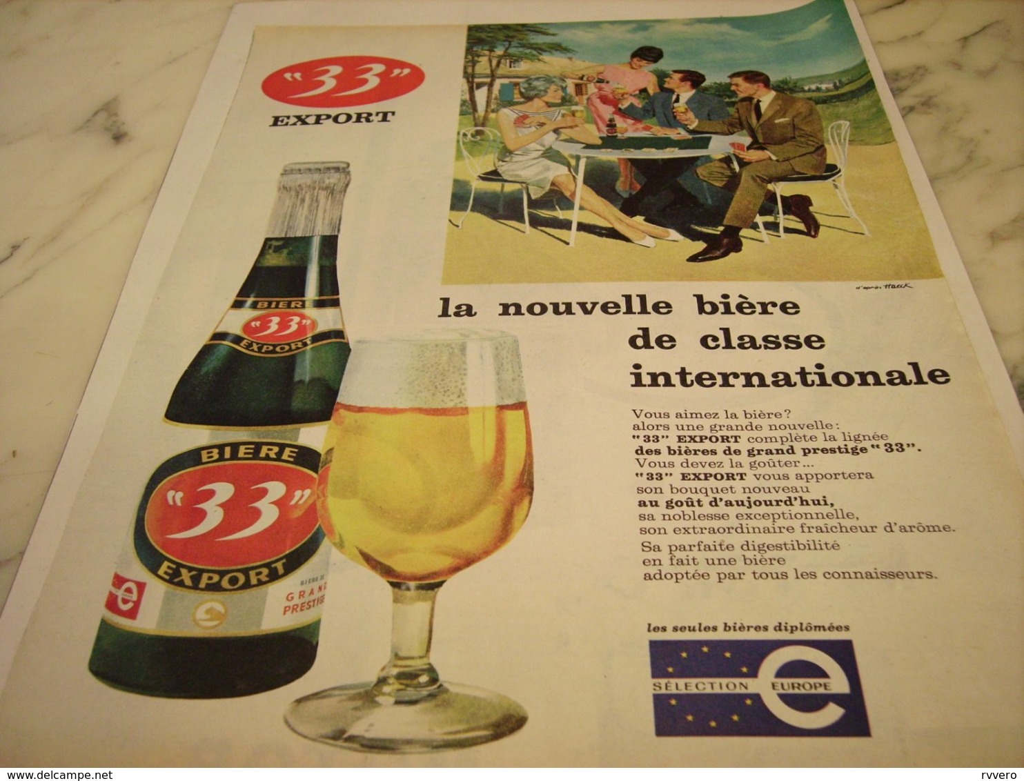 ANCIENNE PUBLICITE CLASSE INTERNATIONALE BIERE 33 EXPORT 1968 - Alcohols