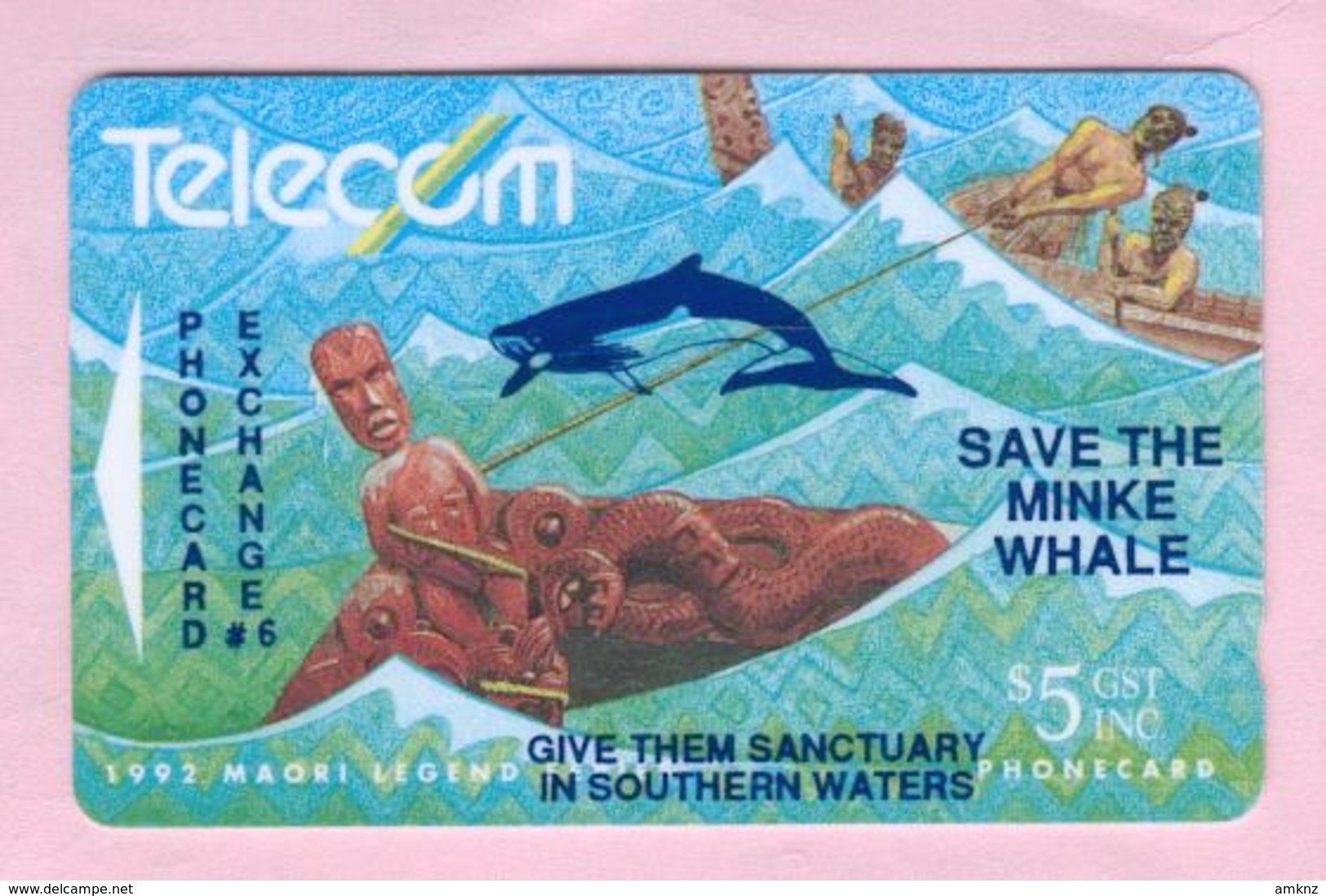 New Zealand - Private Overprint - 1992 Phonecard Exchange #6 $5 - VFU - NZ-PO-10 - Nouvelle-Zélande