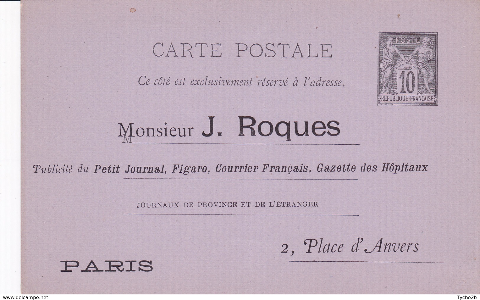 Carte Sage 10 C Noir G4 Neuve  Repiquage J. Roques - Cartes Postales Repiquages (avant 1995)