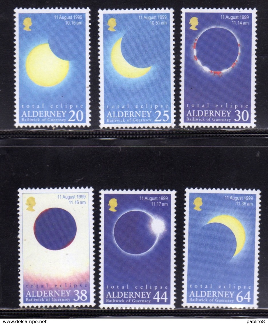 ALDERNEY 1999 TOTAL ECLIPSE ECLISSI TOTALE COMPLETE SET SERIE COMPLETA MNH - Alderney