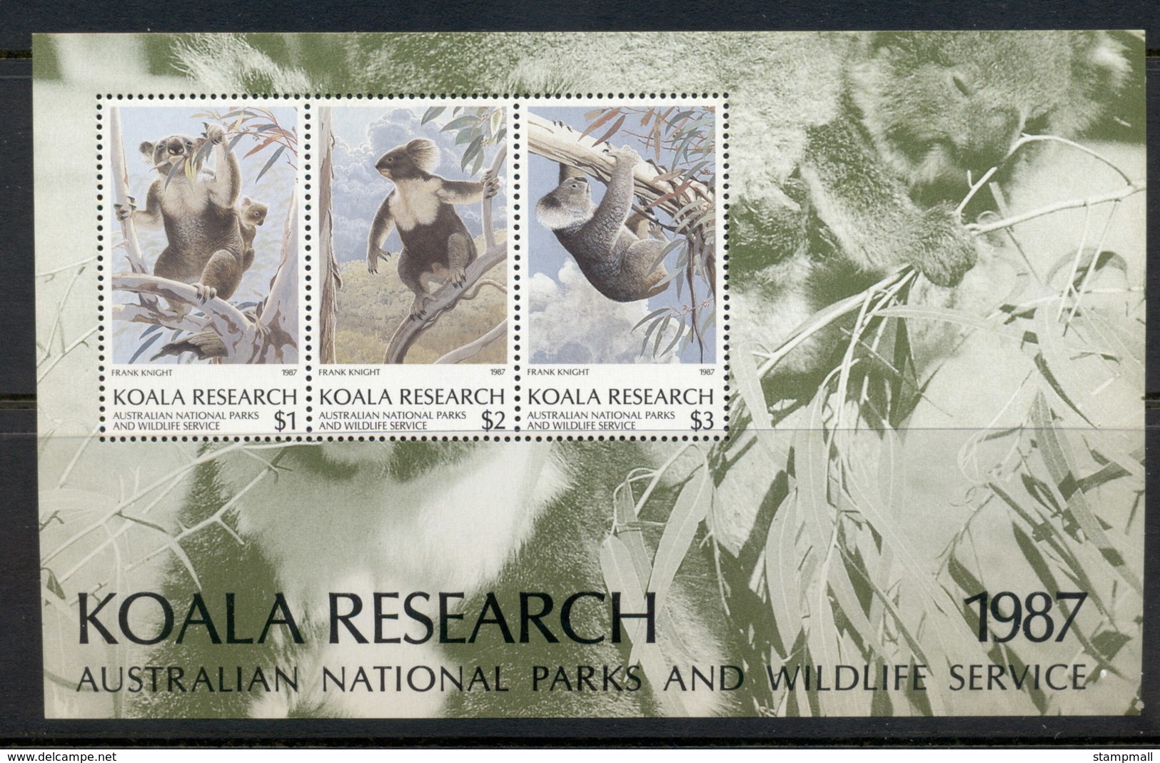 Australia 1987 National Parks & Wildlife Koala Research MS MUH - Werbemarken, Vignetten