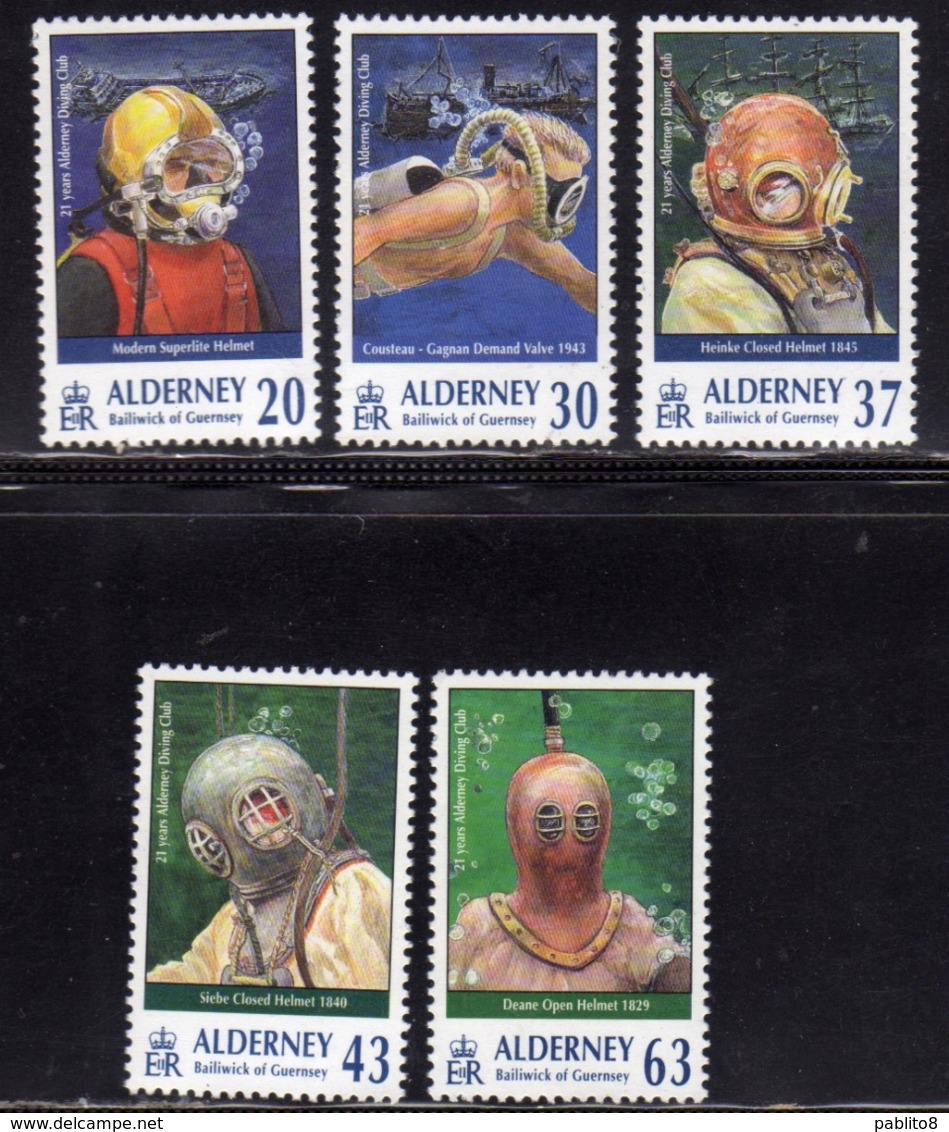 ALDERNEY 1998 DIVING CLUB COMPLETE SET SERIE COMPLETA MNH - Alderney