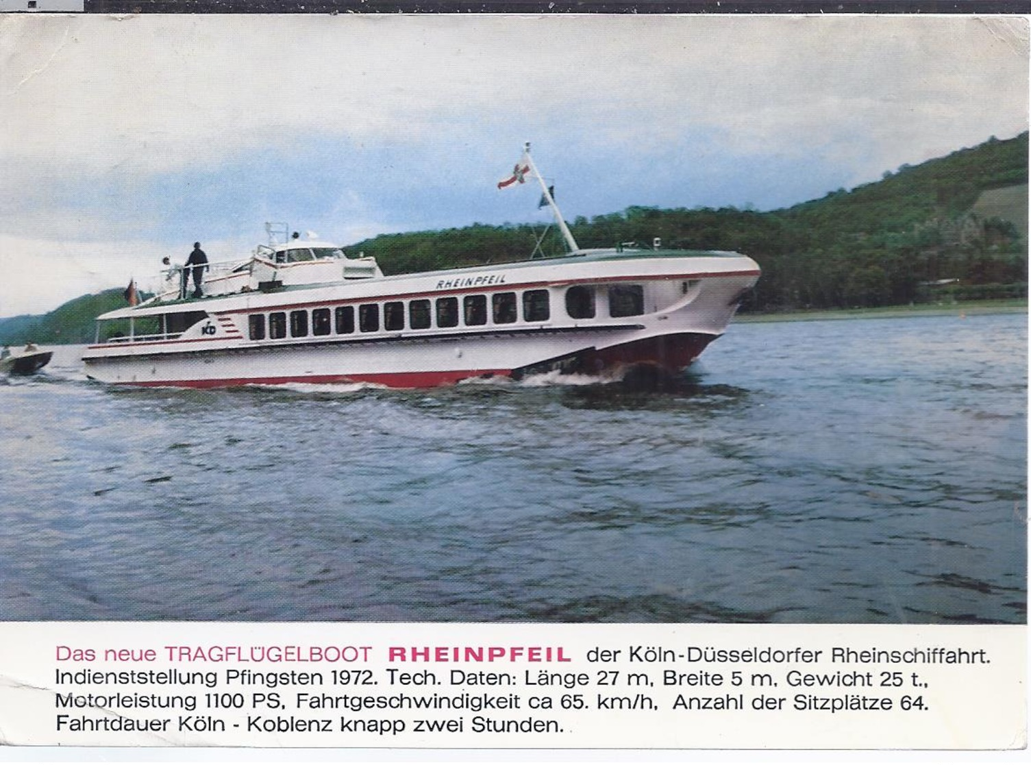 AK-div.31- 424  Tragflügelboot  **Rheinpfeil** Der Köln Düsseldorfer Rheinschifffahrt - Hovercrafts