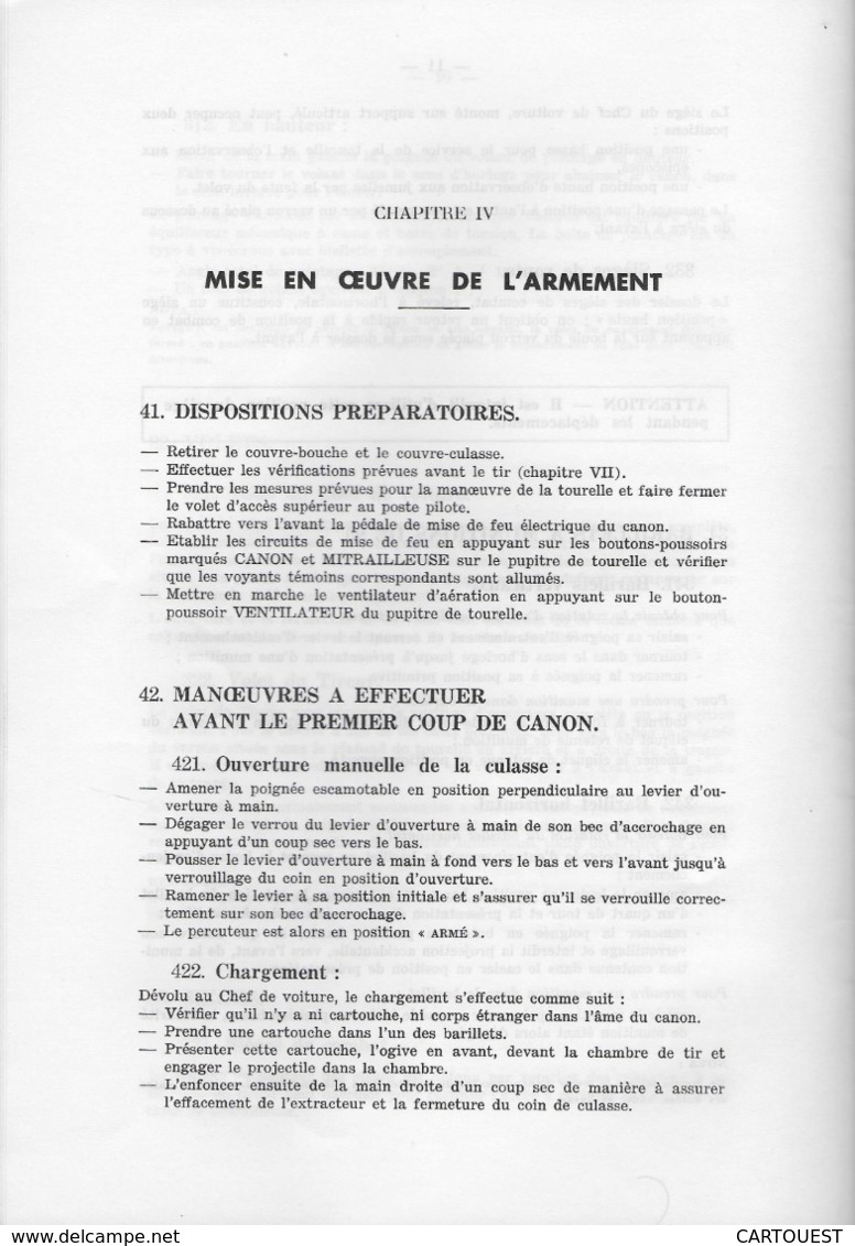 CHAR ASSAUT Tourelle H. 90 de l' A. M. L. documentation technique (  texte )  ♦♦☺ARMEE BLINDEE