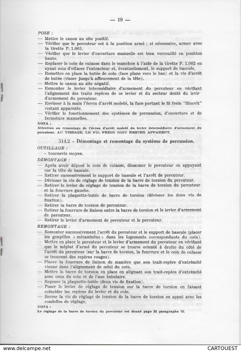 CHAR ASSAUT Tourelle H. 90 de l' A. M. L. documentation technique (  texte )  ♦♦☺ARMEE BLINDEE