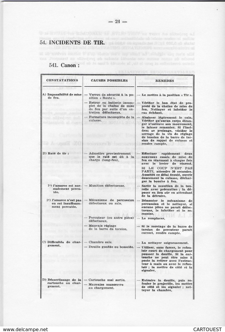 CHAR ASSAUT Tourelle H. 90 de l' A. M. L. documentation technique (  texte )  ♦♦☺ARMEE BLINDEE