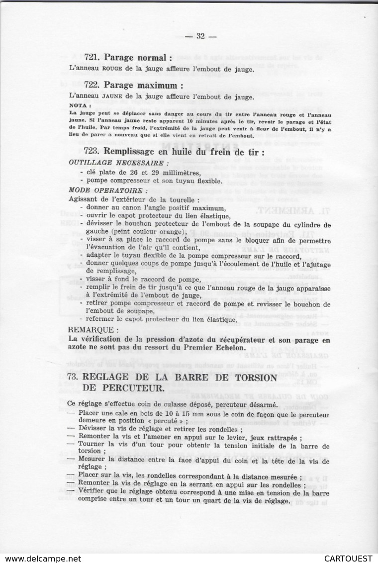 CHAR ASSAUT Tourelle H. 90 de l' A. M. L. documentation technique (  texte )  ♦♦☺ARMEE BLINDEE