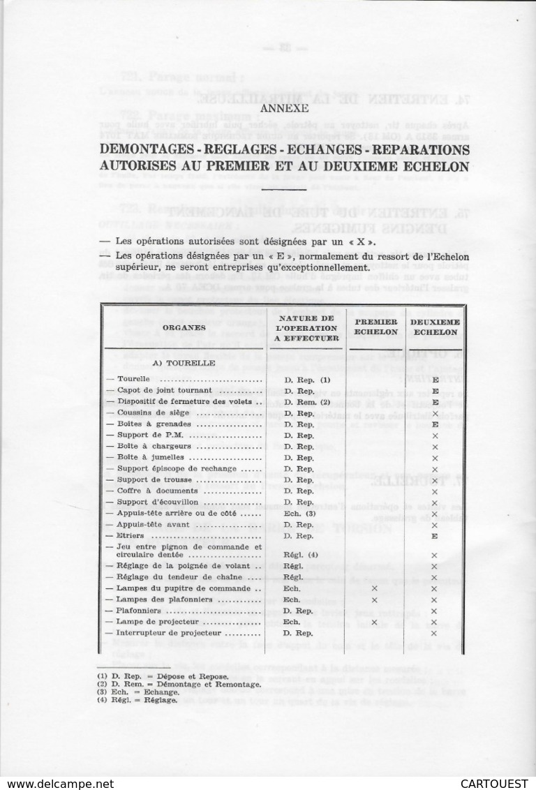 CHAR ASSAUT Tourelle H. 90 de l' A. M. L. documentation technique (  texte )  ♦♦☺ARMEE BLINDEE