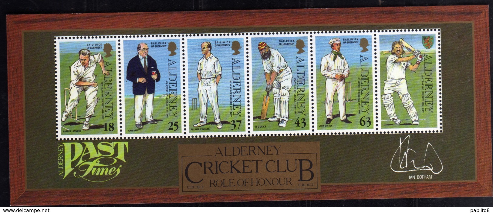 ALDERNEY 1997 CRICKET CLUB BLOCK SHEET BLOCCO FOGLIETTO MNH - Alderney