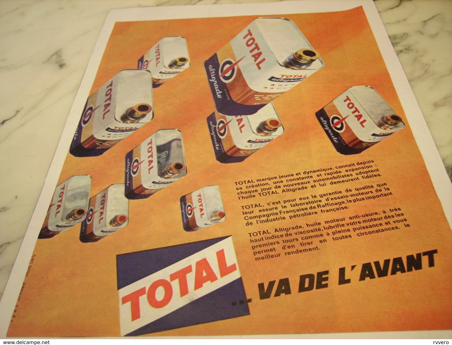 ANCIENNE PUBLICITE VA DE L AVANT SUPER TOTAL 1961 - Other & Unclassified