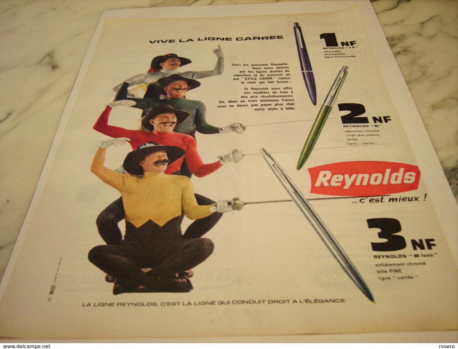 ANCIENNE PUBLICITE STYLO REYNOLDS 1961 - Other & Unclassified