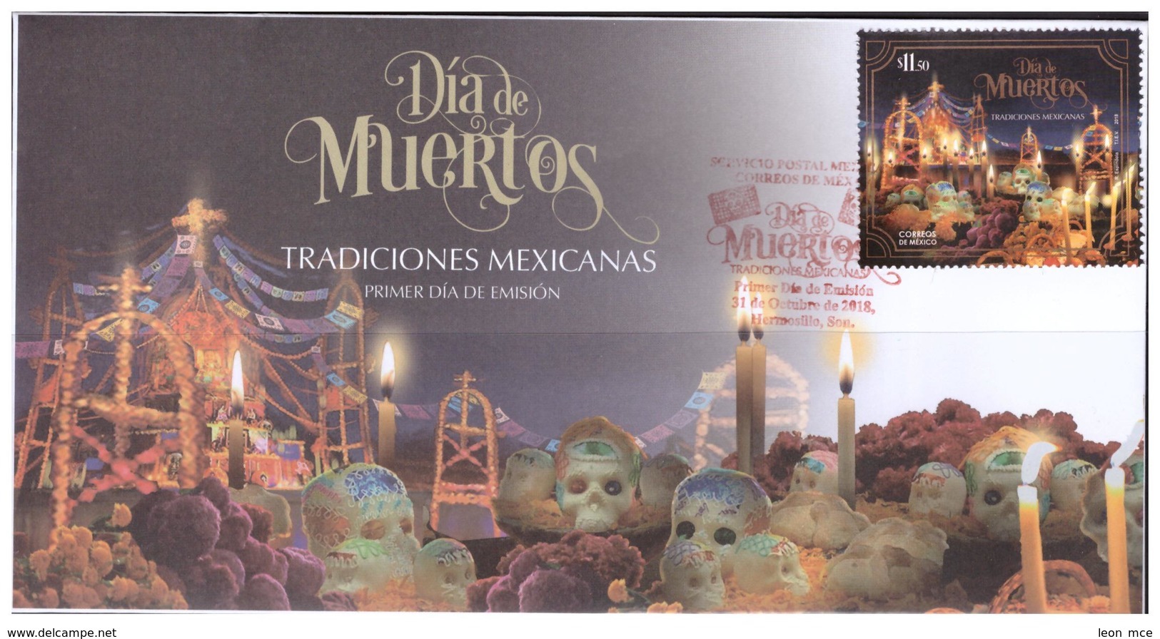 2018 MÉXICO FDC  Tradiciones Mexicanas, Día De Muertos, Mexican Tradition Day Of The Dead UNESCO, GRAVE CANDLES  FLOWERS - Mexico