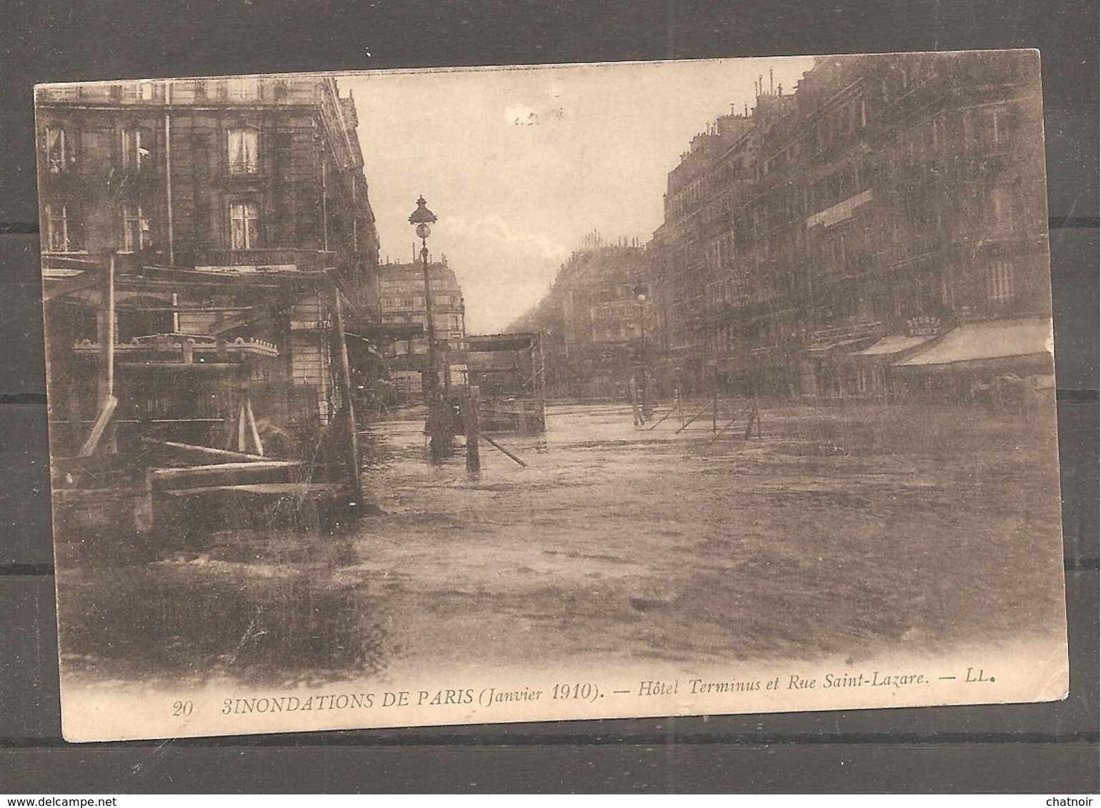 Sur Carte Postale  De PARIS Inondation  10 C Semeuse  1910   Pour L Italie - 1906-38 Sower - Cameo