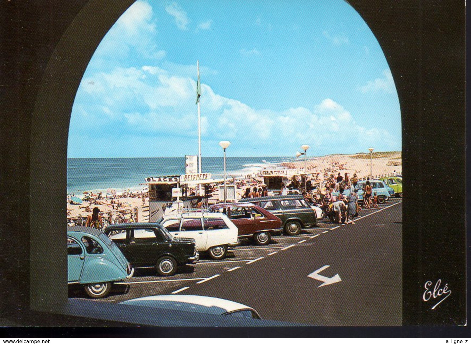 REF 429 : CPSM 40 HOSSEGOR échappée Sur La Grande Plage Citroen GS Peugeot 404 Break 2CV Simca R16 - Hossegor