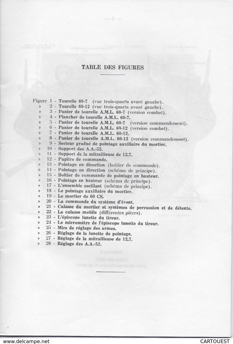 CHAR ASSAUT Tourelle HE. 60 De L' A. M. L. Documentation Technique (  FIGURES )  ♦♦☺ARMEE BLINDEE - Autres & Non Classés