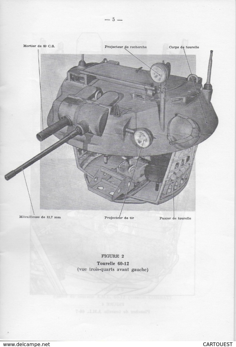 CHAR ASSAUT Tourelle HE. 60 De L' A. M. L. Documentation Technique (  FIGURES )  ♦♦☺ARMEE BLINDEE - Autres & Non Classés