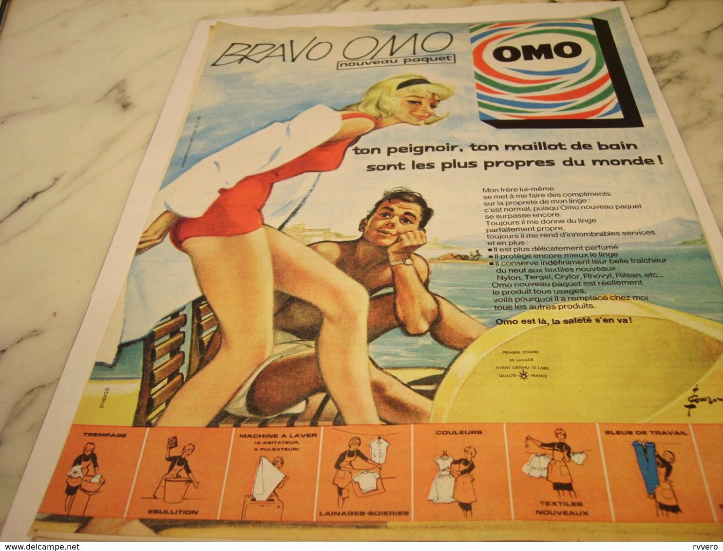 ANCIENNE PUBLICITE BRAVO  OMO 1961 - Other & Unclassified