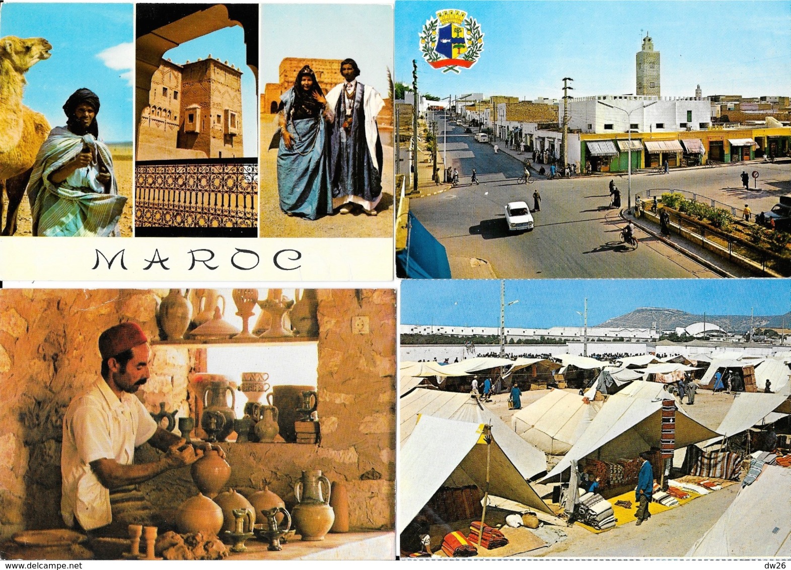 Lot n° 98 de 106 CPSM et CPM du Maroc - Villes, villages, Ksar, Atlas, garde royale, Fantasia, petites animations