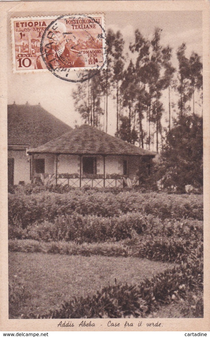 CPA Ethiopie / Etiopia - Addis Abeba - Case Fra Il Verde - 1937 - Etiopía