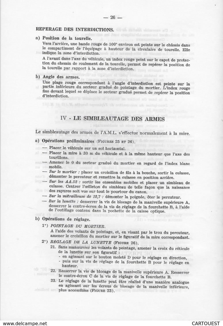 CHAR ASSAUT Tourelle HE. 60 de l' A. M. L. documentation technique (  TEXTE )  ♦♦☺ARMEE BLINDEE