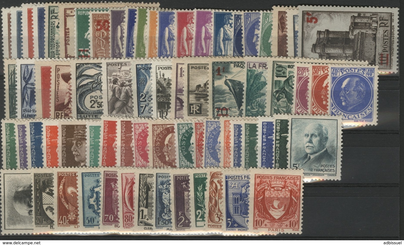 1941 ANNEE COMPLETE ** (MNH). Cote 177 €. 70 Timbres N° 470 à 537. TB. - 1940-1949