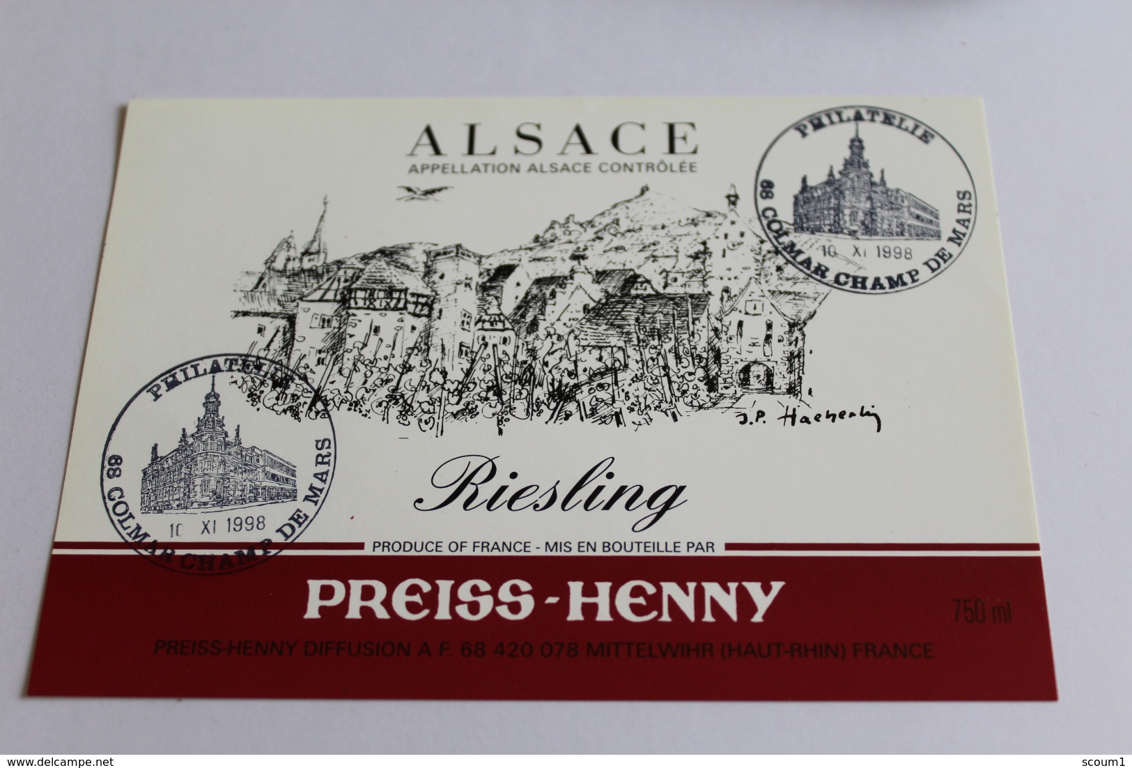 Etiquette Neuve    Riesling  Preiss Henny - Riesling