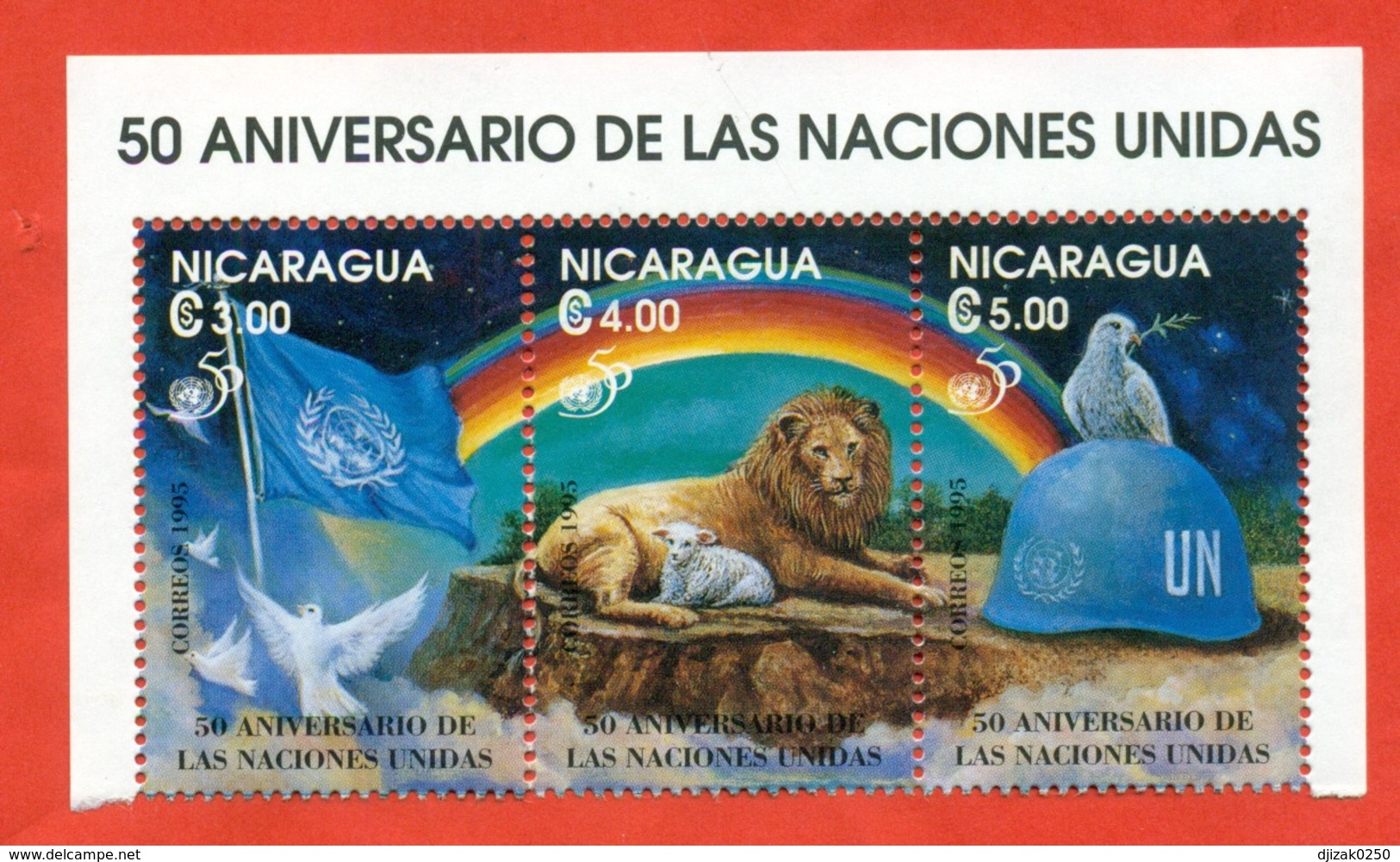 Nicaragua 1995.50 Years Of UN. Unused Stamps. - Felinos