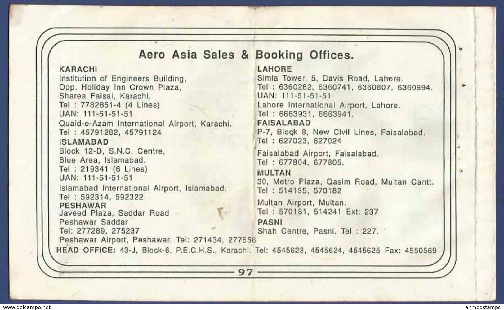 AERO AISA AIRLINE USED DOMESTIC PASSENGER TICKET - Tickets