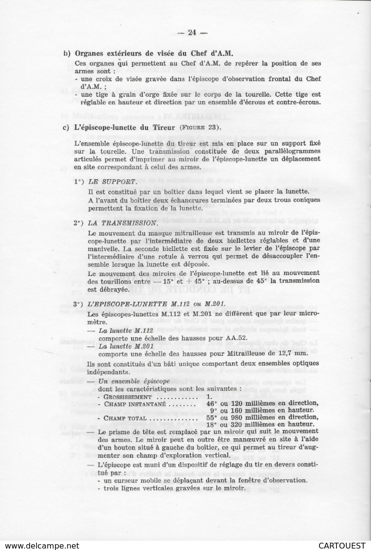 AUTO MITRAILLEUSE LEGERE  A. M. L. Type 245 documentation technique (  FIGURES )  ♦♦☺ARMEE BLINDEE