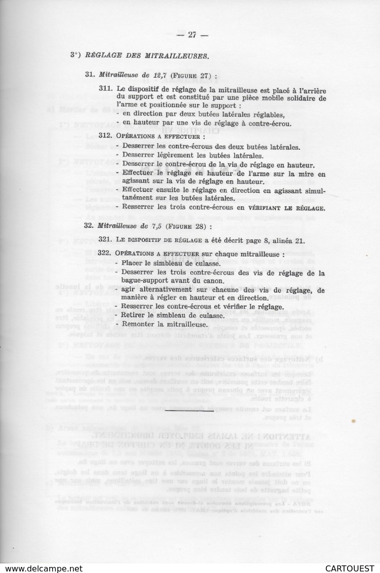 AUTO MITRAILLEUSE LEGERE  A. M. L. Type 245 documentation technique (  FIGURES )  ♦♦☺ARMEE BLINDEE