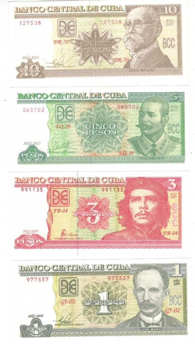 Cuba 1-3-5-10-20-50-100 Pesos , LOT OF 7 UNC  Banknotes. - Cuba